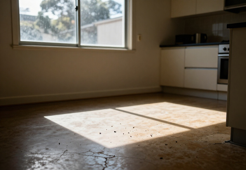 Cockroach infestation in a Potts Hill kitchen before treatment